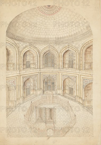 Interior of the Taj Mahal Mausoleum, early 19th century. Creator: Unknown.
