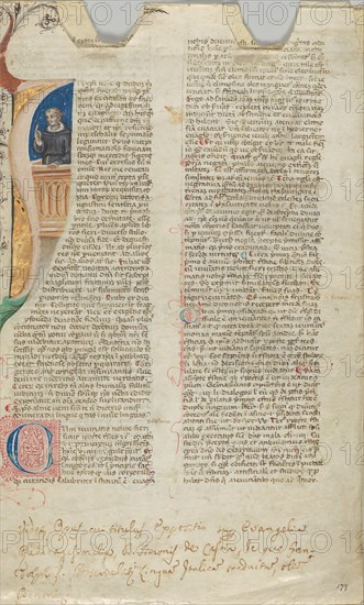 Manuscript Leaf, 14th century. Creator: Unknown.