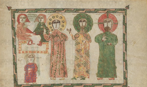 Leaf from a Gospel Book with Four Standing Evangelists, 1290-1330. Creator: Unknown.