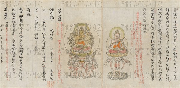 Scroll from the Compendium of Iconographic Drawings (Zuzosho), late 12th century. Creator: Unknown.