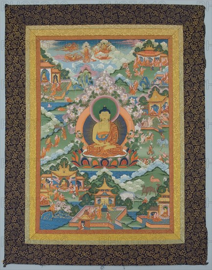 Tangka with Buddha, 19th century. Creator: Unknown.