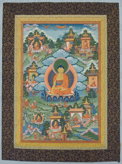 Tangka with Buddha, 19th century. Creator: Unknown.