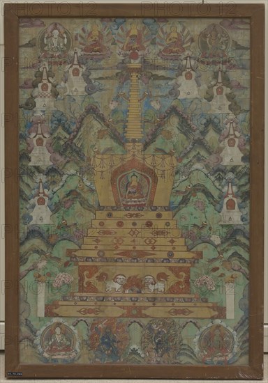 Buddha Within a Stupa, 16th-17th century. Creator: Unknown.