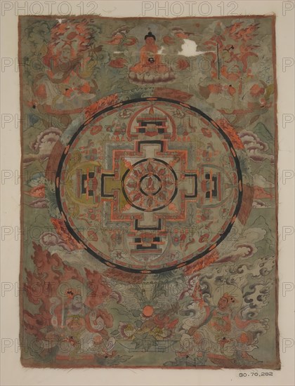 Buddha Surrounded By Bodhisattvas, 19th century. Creator: Unknown.