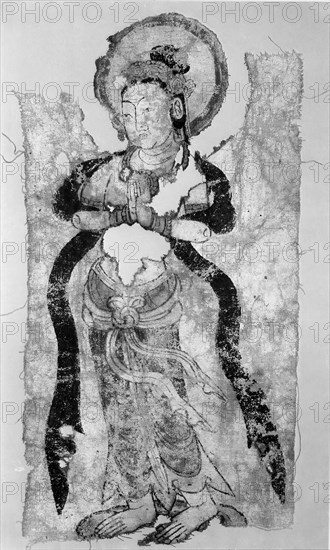 Bodhisattva in Adoration, 8th century. Creator: Unknown.