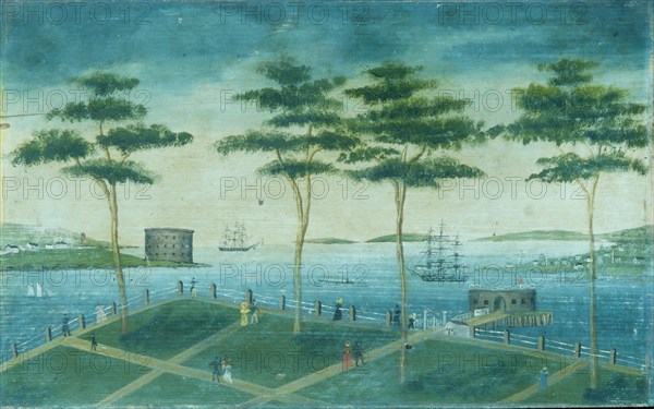 View of the Battery, New York, 1800-1850. Creator: Unknown.