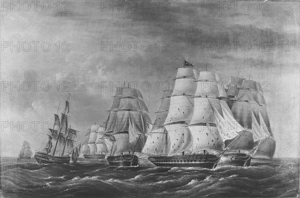 Fight Between the U.S. Frigate President and H.B.M. Endymion, January 15, 1814, after 1814-30. Creator: Unknown.