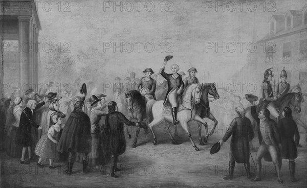 Washington's Triumphal Entry into New York, ca. 1850. Creator: Unknown.