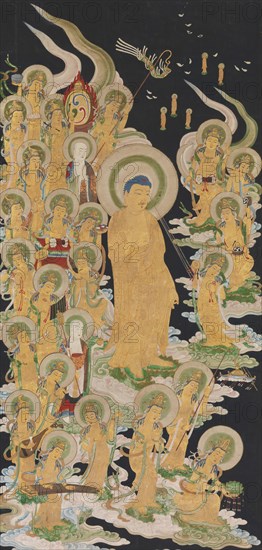 Buddha and Attendants, 17th-18th century. Creator: Unknown.