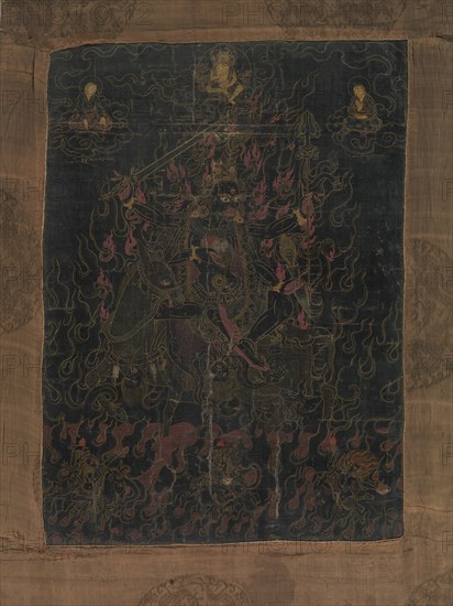 Lha Mo Riding on a Donkey, 18th century. Creator: Unknown.