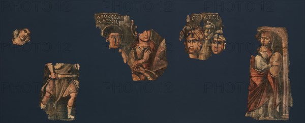 Exodus Painting, five elements from a painted hanging depicting the..., mid-2nd-mid-4th century. Creator: Unknown.