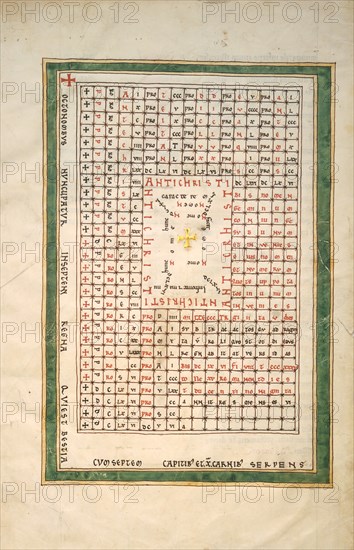 Leaf from a Beatus Manuscript: Table of the Antichrist, ca. 1180. Creator: Unknown.