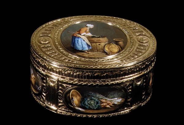 Snuffbox with kitchen scenes, 18th century (?). Creator: Unknown.