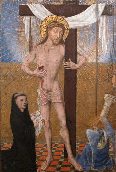 Man of Sorrows with Kneeling Donor, fourth quarter 15th century with modern additons. Creator: Unknown.