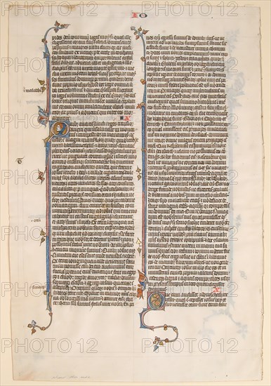 Manuscript Leaf from a Bible, ca. 1280-1300. Creator: Unknown.