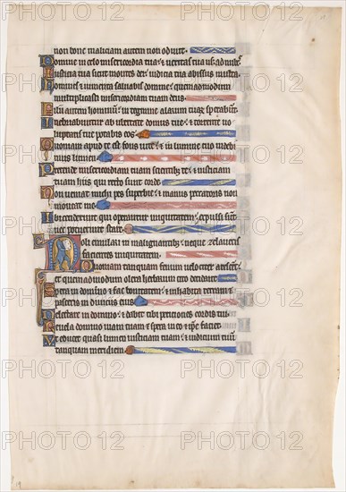 Manuscript Leaf from a Royal Psalter, 13th century. Creator: Unknown.