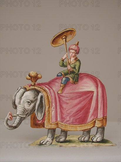 Man on Elephant, 18th century. Creator: Unknown.