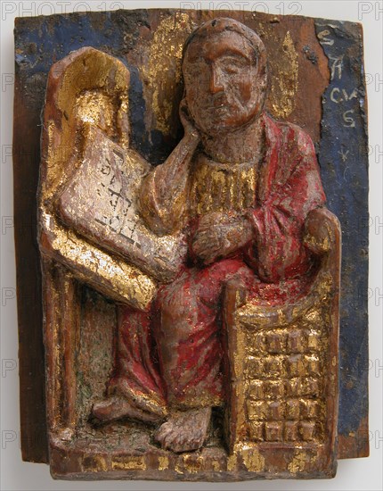 Miniature Relief of Saint Mark at His Writing Table, ca. 1200-1225. Creator: Unknown.