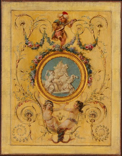 Door panel from the "Cabinet Turc" of Comte d'Artois at Versailles, 1781. Creator: Jean -Simeon Rousseau de la Rottiere.