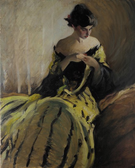 Study in Black and Green (Oil Sketch), ca. 1906. Creator: John White Alexander.