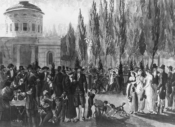 Fourth of July in Centre Square, Philadelphia, 1811-ca.1813. Creator: Pavel Petrovic Svin'in.