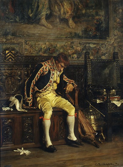 A Footman Sleeping, 1871. Creator: Charles Bargue.