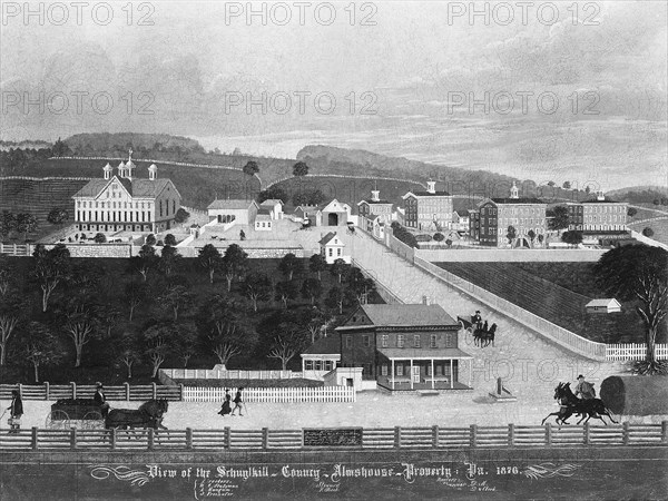 View of the Schuylkill County Almshouse Property, 1876. Creator: Charles C. Hofmann.