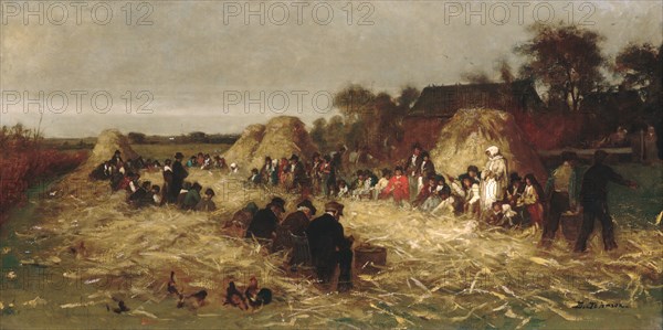 Corn Husking at Nantucket, ca. 1875. Creator: Eastman Johnson.