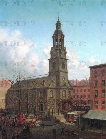 The North Dutch Church, Fulton and William Streets, New York, 1869. Creator: Edward Lamson Henry.