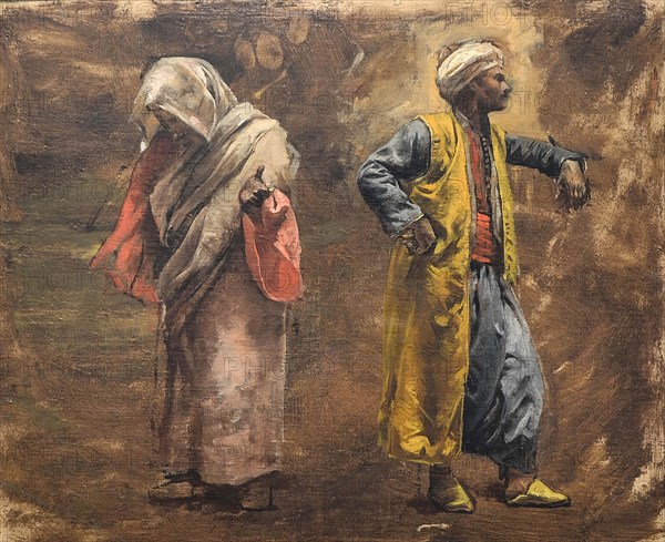 Study of Two Figures, ca. 1878. Creator: Edwin Lord Weeks.