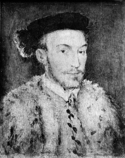 Portrait of a Man in a White Fur Coat. Creator: Unknown.