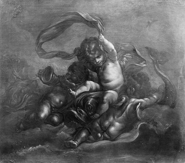 Cupids and Dolphins, 18th century. Creator: Unknown.