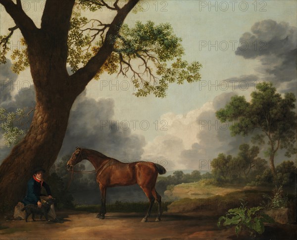 The Third Duke of Dorset's Hunter with a Groom and a Dog, 1768. Creator: George Stubbs.