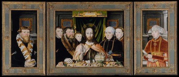 Christ Blessing, Surrounded by a Donor Family , ca. 1573-82. Creator: Unknown.