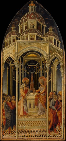 The Annunciation to Zacharias; (verso) The Angel of the Annunciation, ca. 1455-60. Creator: Giovanni di Paolo.