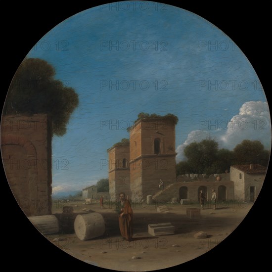 A Roman Landscape with Figures, probably 1630s. Creator: Goffredo Wals.