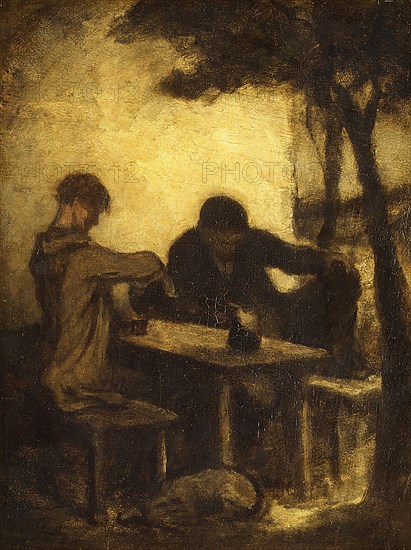 The Drinkers, by 1861. Creator: Honore Daumier.