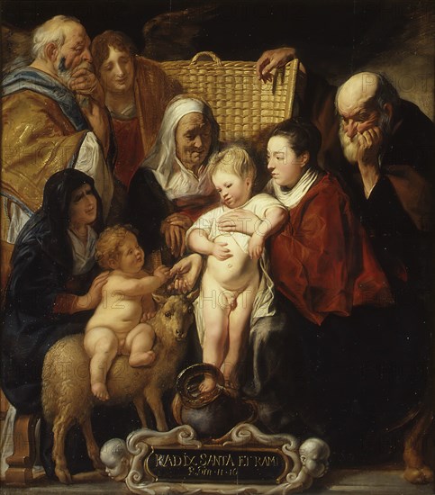 The Holy Family with Saint Anne and the Young Baptist and His Parents, early 1620s and 1650s. Creator: Jacob Jordaens.