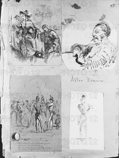 Church Scene (from Sketchbook), 1854-55. Creator: James Abbott McNeill Whistler.