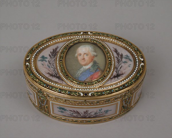 Snuffbox with portrait of a man, probably Prinz Karl von Sachsen (1733-1796), 1778-79. Creator: Jean-Joseph Barrière.