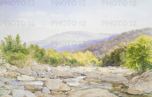 Landscape: View on Catskill Creek, 1867. Creator: John William Hill.