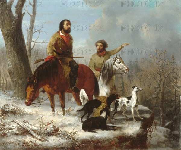 Trappers, ca. 1855. Creators: Jonathan K. Trego, J. L. Williams.