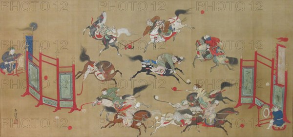 Tartars Playing Polo, early 18th century. Creator: Kano Eisen'in Furunobu.