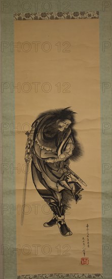Shoki, the Demon Queller, 1849. Creator: Hokusai.