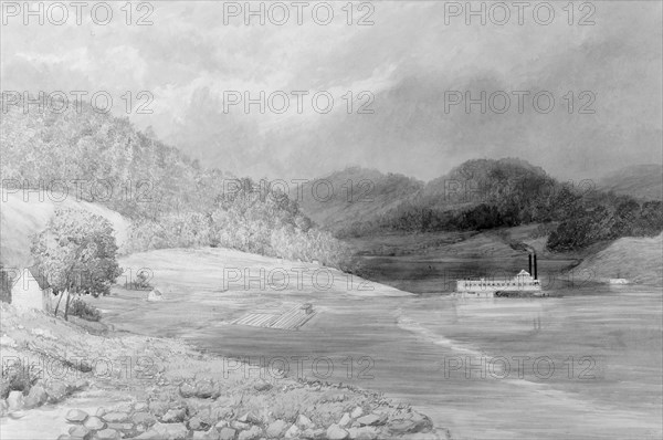 The Ohio River near Wheeling, West Virginia, 1859-60. Creator: Lefevre James Cranstone.