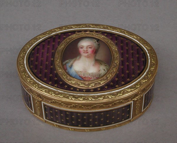 Snuffbox with portrait of a woman, ca. 1785-95. Creator: Les Frères Souchay.