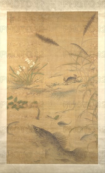 Flowers, fish, and crabs, mid-16th century. Creator: Liu Jie.