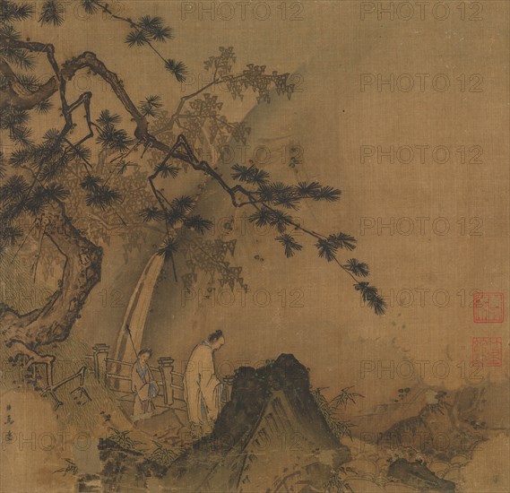 Scholar viewing a waterfall, late 12th-early 13th century. Creator: Ma, Yuan.
