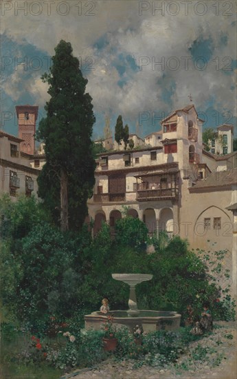 A Spanish Garden. Creator: Martín Rico y Ortega.