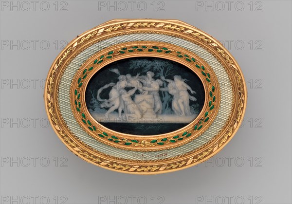 Snuffbox with six allegories of love, 1775-76. Creators: Jacques-Joseph Degault, Unknown.